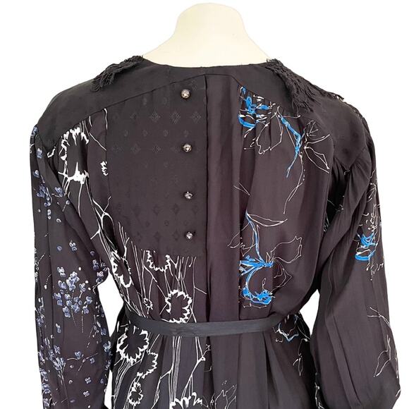 NWT ZARA Limited Edition Wrap Dress Lace collar Mixed florals Whimsigoth SZ M - Picture 8 of 13